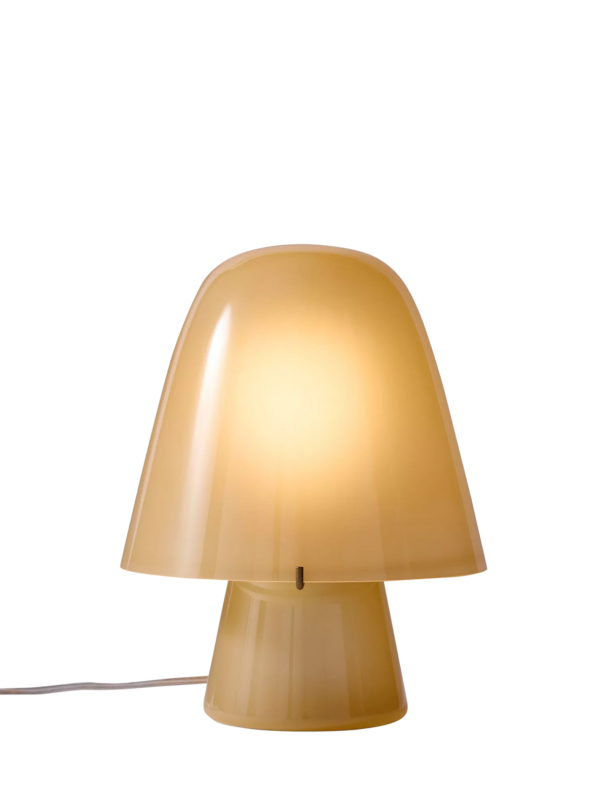 West Elm Gilmore glass mushroom table lamp in champagne - British product