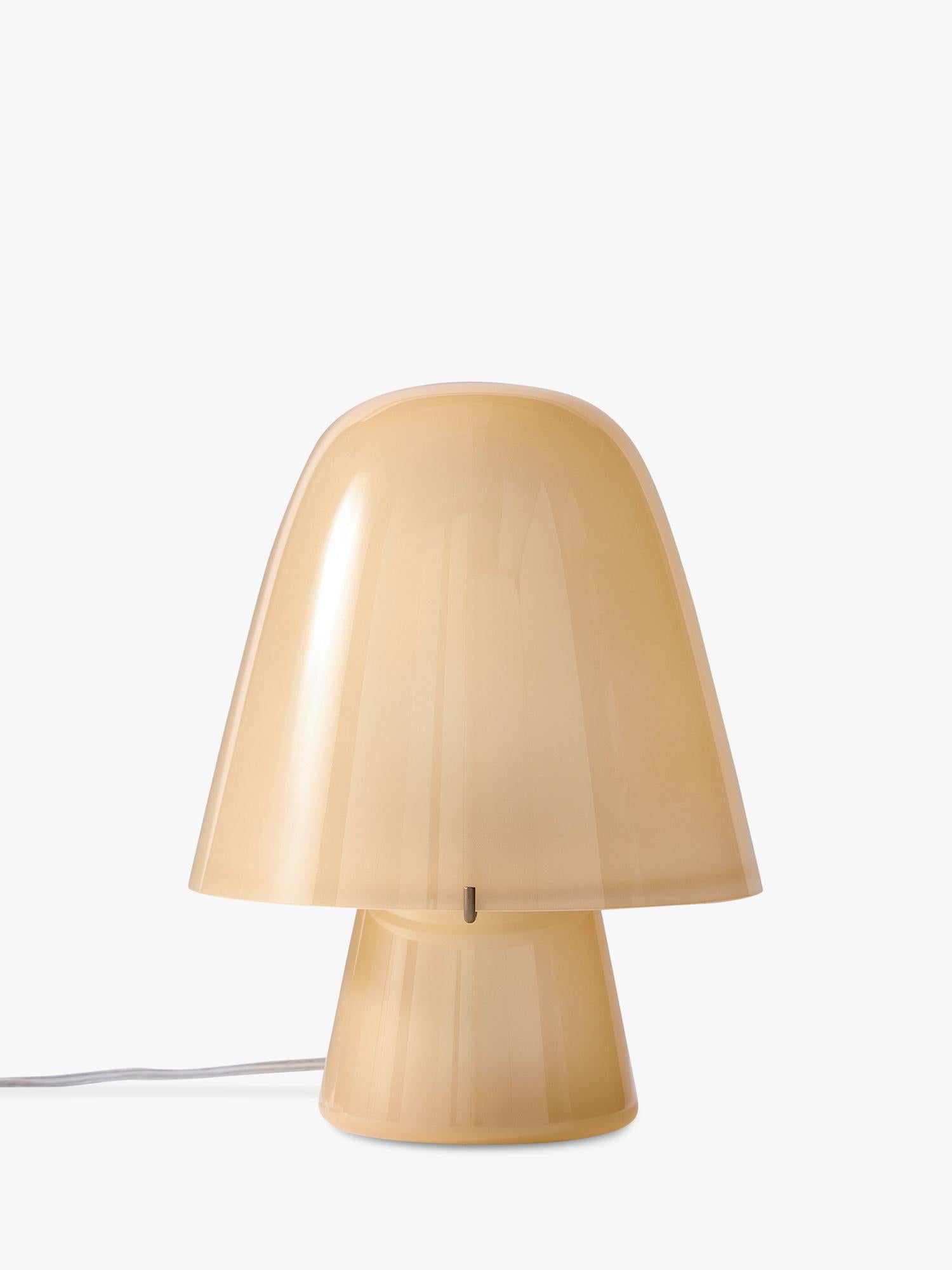 West Elm Gilmore glass mushroom table lamp in champagne - British product