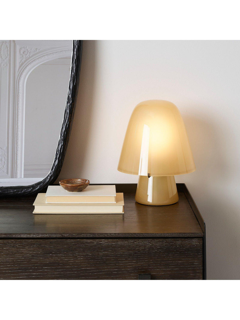West Elm Gilmore glass mushroom table lamp in champagne - British product