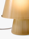 West Elm Gilmore glass mushroom table lamp in champagne - British product