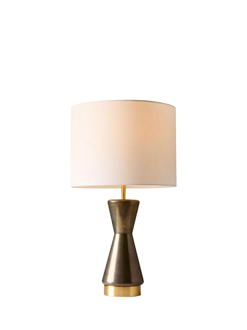 West Elm metallised glass table lamp grey mid, imported from the UK