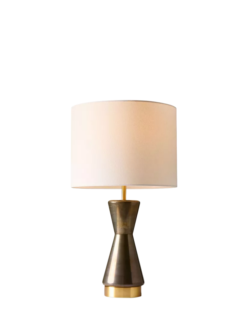 West Elm metallised glass table lamp grey mid, imported from the UK