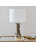 West Elm metallised glass table lamp grey mid, imported from the UK