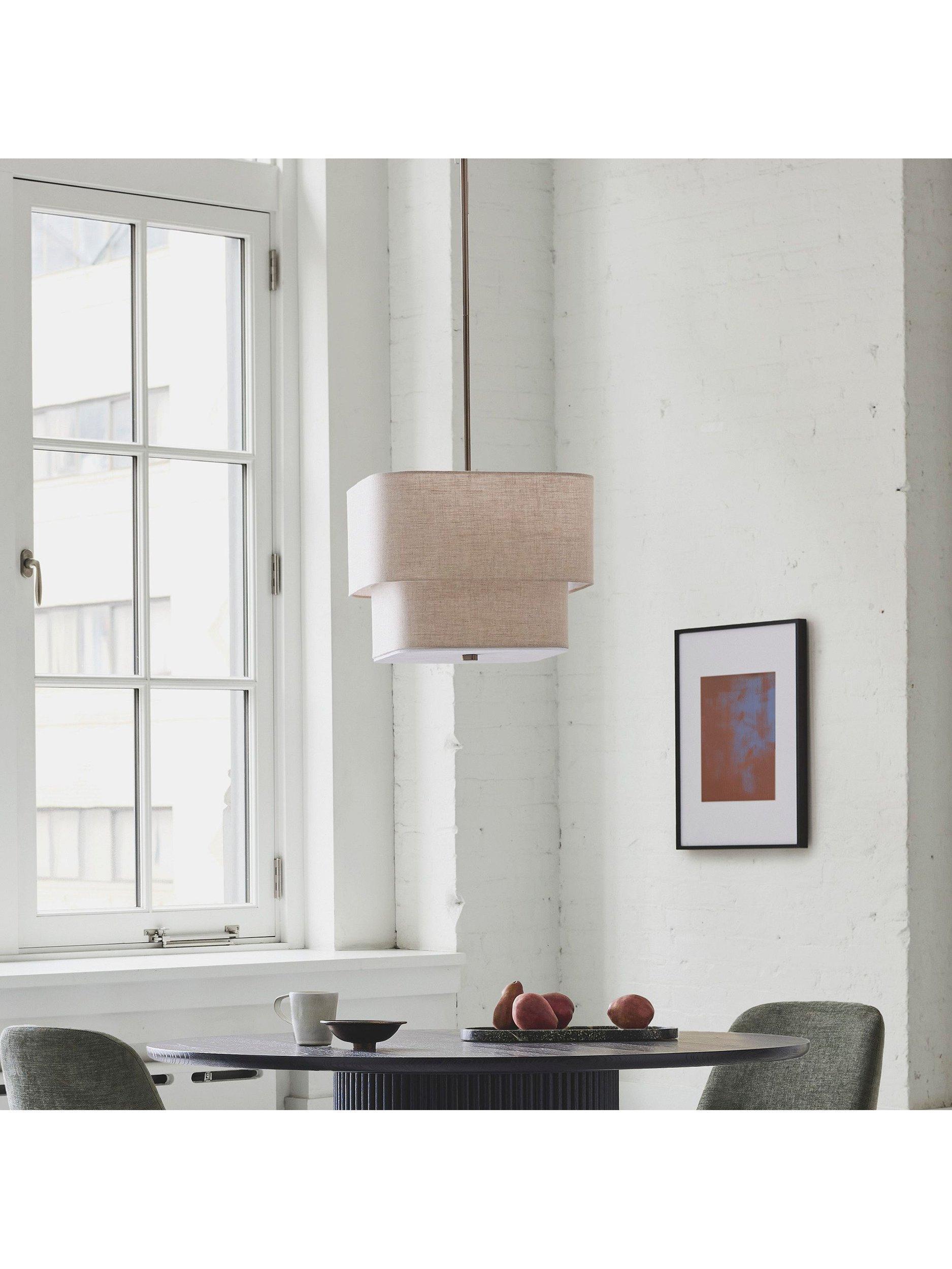 West Elm Aleena pendant ceiling light white natural - British product