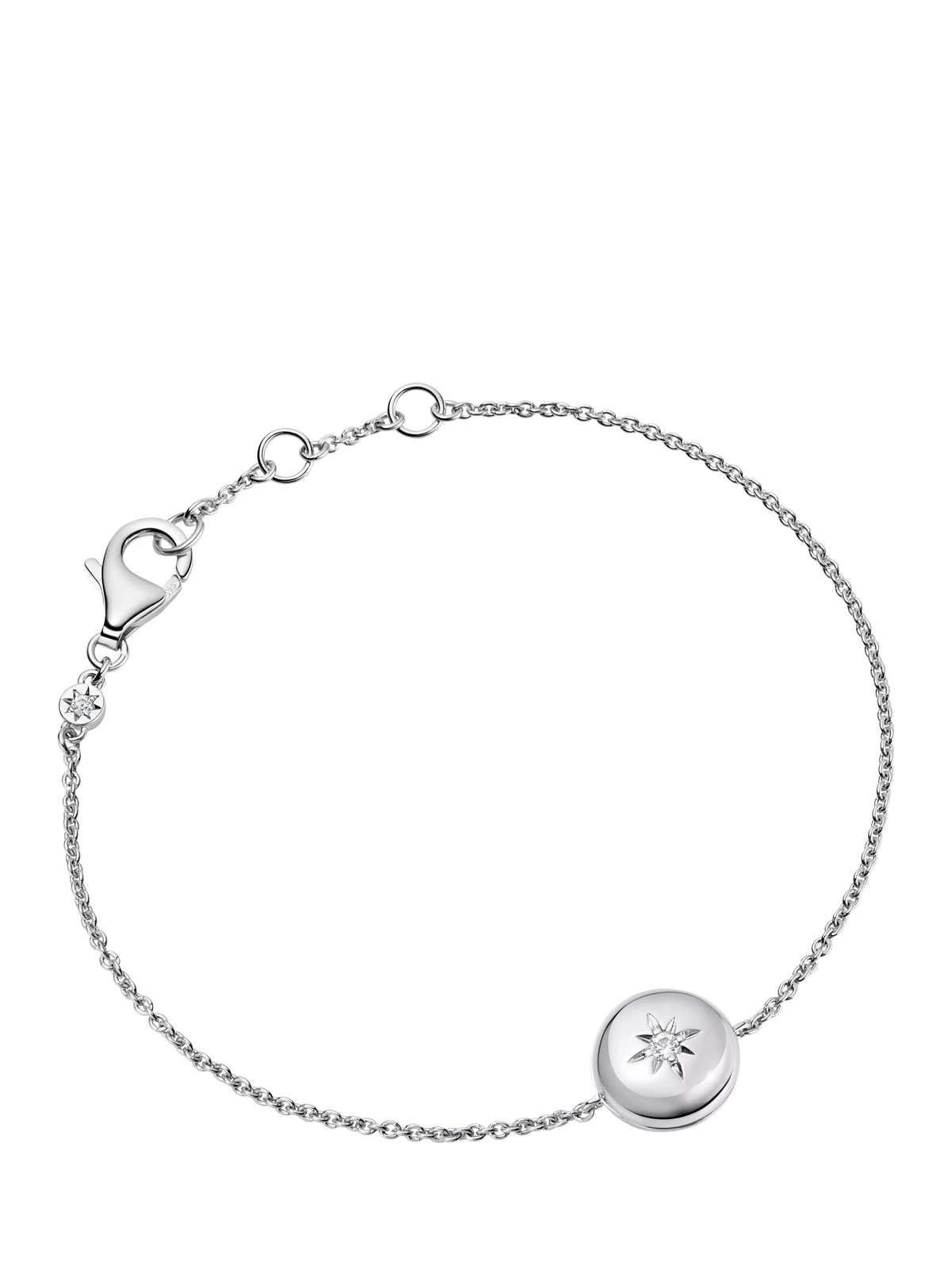 Astley Clarke sterling silver star set mini locket bracelet, UK version