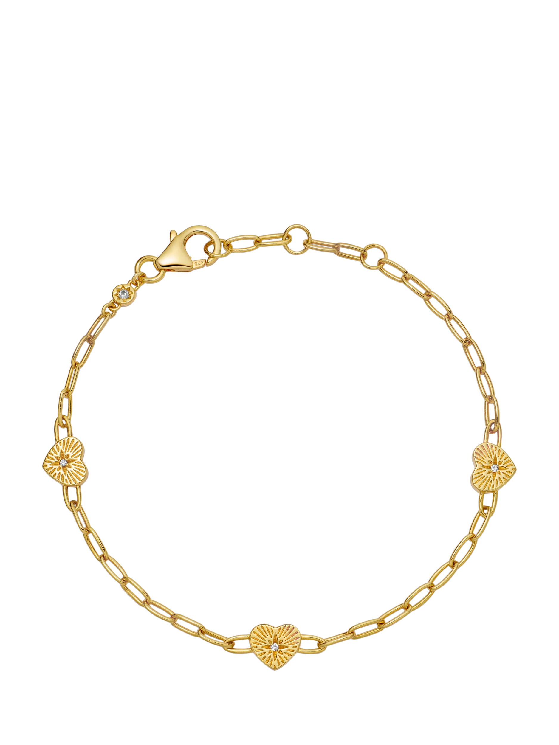 Astley Clarke heart station bracelet gold, imported from the UK