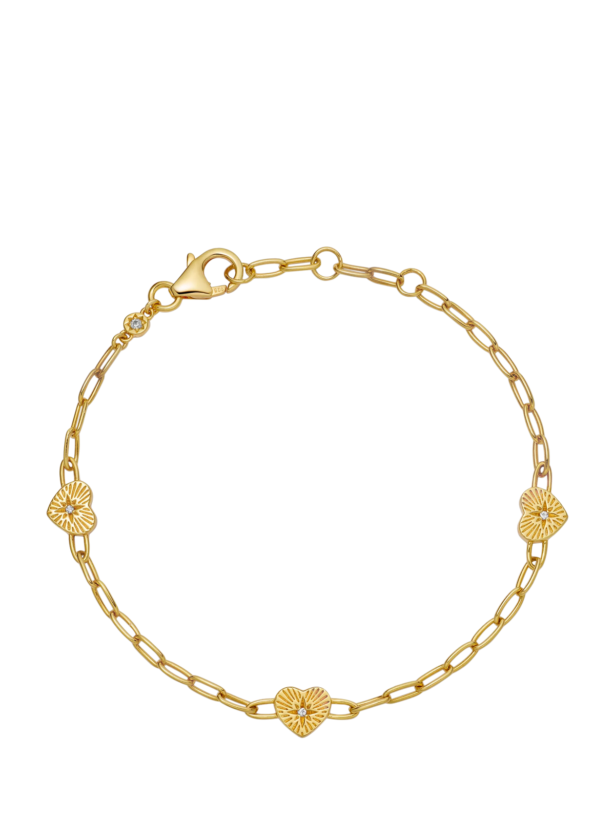 Astley Clarke heart station bracelet gold, imported from the UK