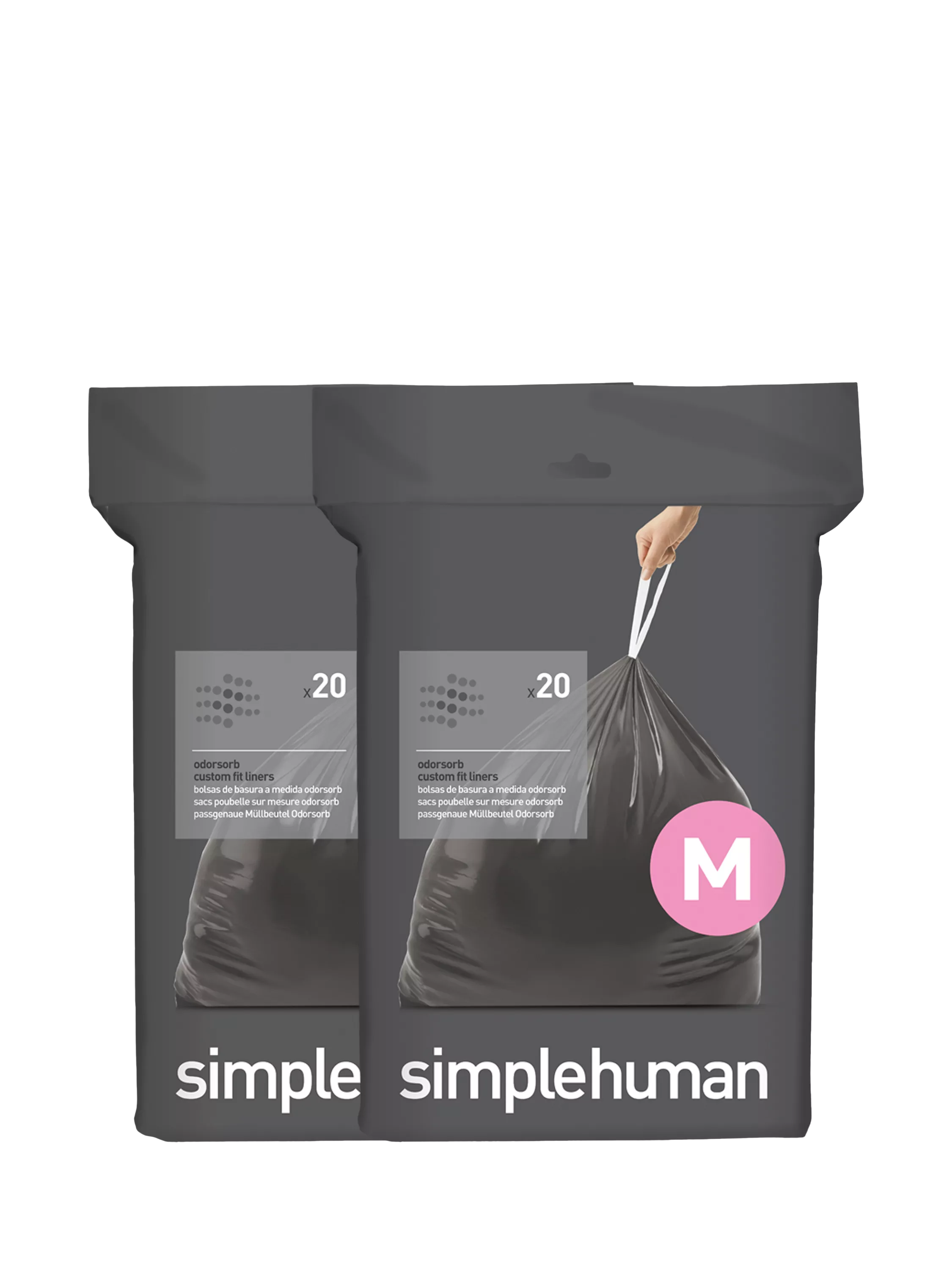 Simplehuman Odorsorb bin liners code M pack of 40, imported from the UK