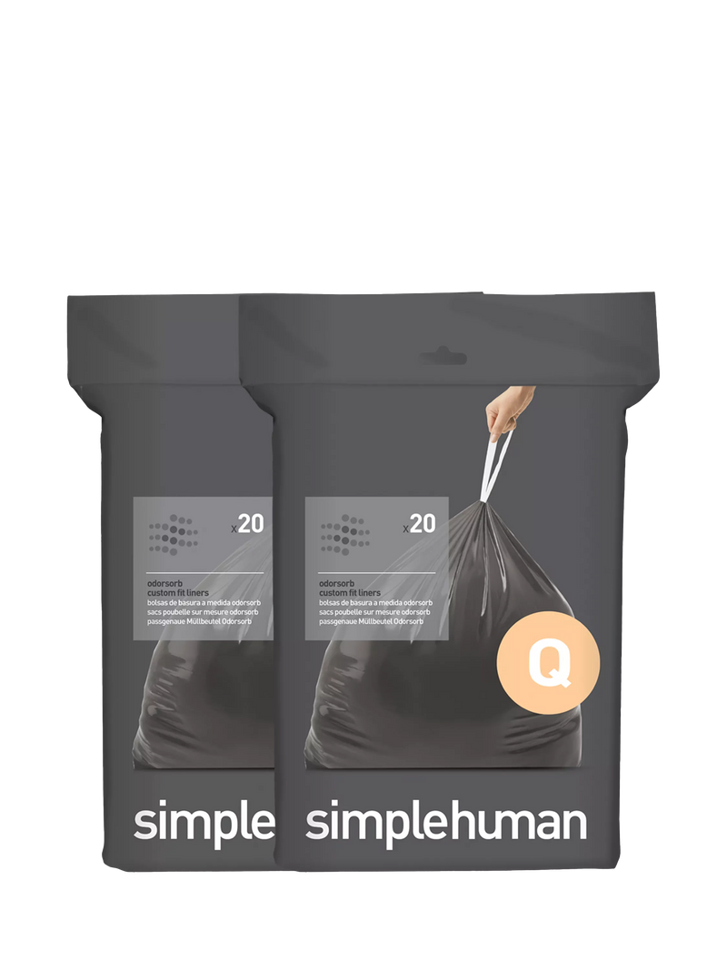 Simplehuman Odorsorb bin liners Code Q pack of 40, UK version