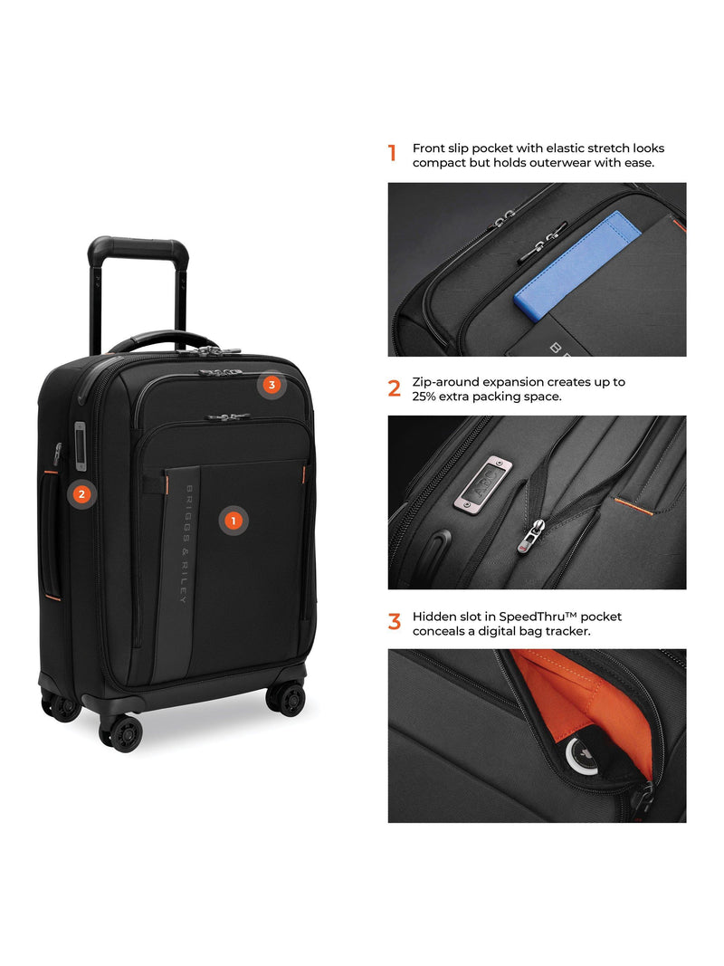 Briggs & Riley carry-on spinner suitcase 53cm, UK version