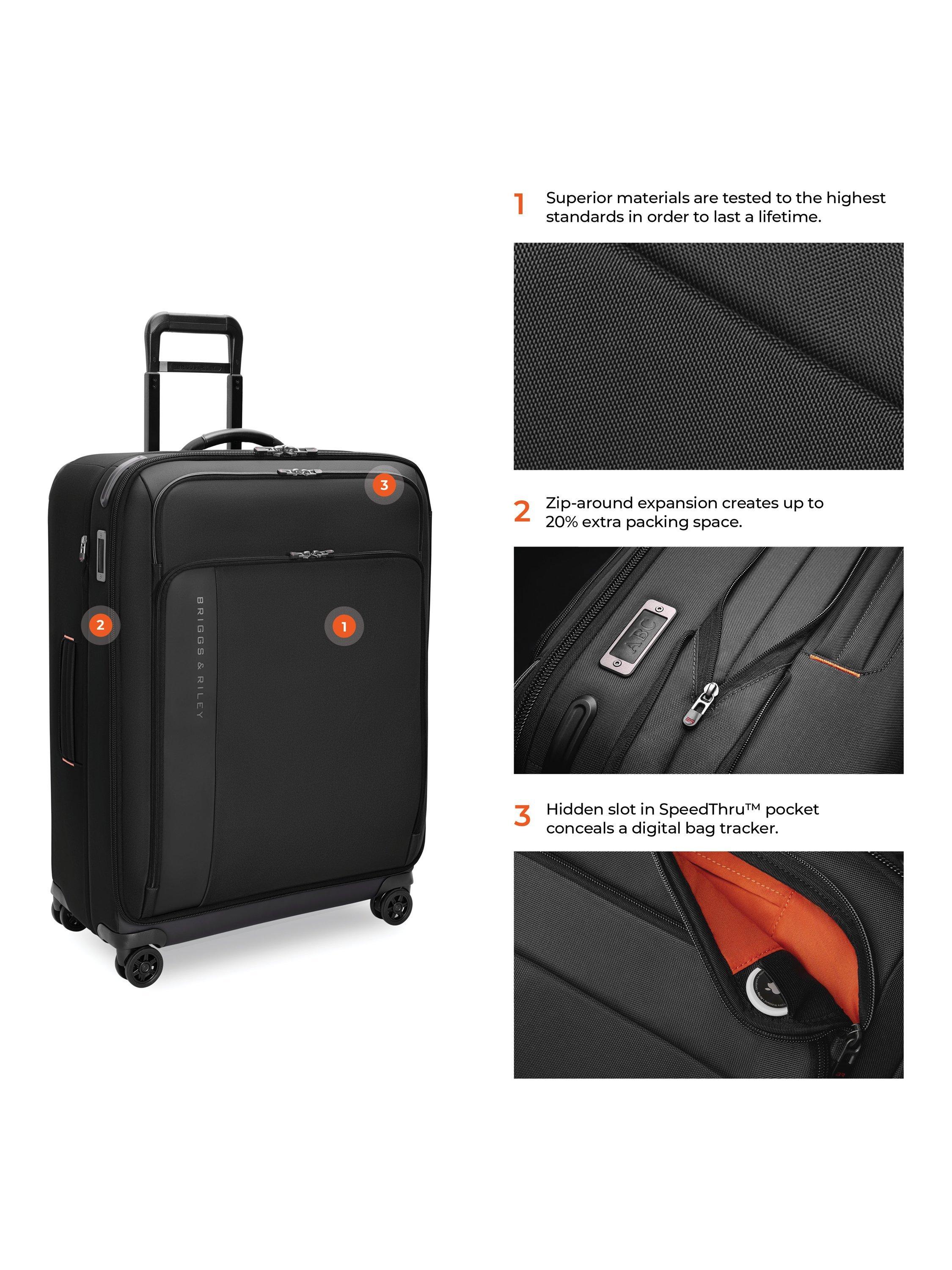 Briggs & Riley ZDX large expandable spinner suitcase, imported from the UK
