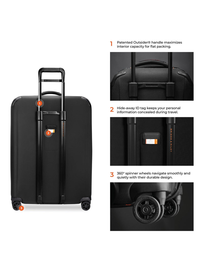 Briggs & Riley ZDX large expandable spinner suitcase, imported from the UK