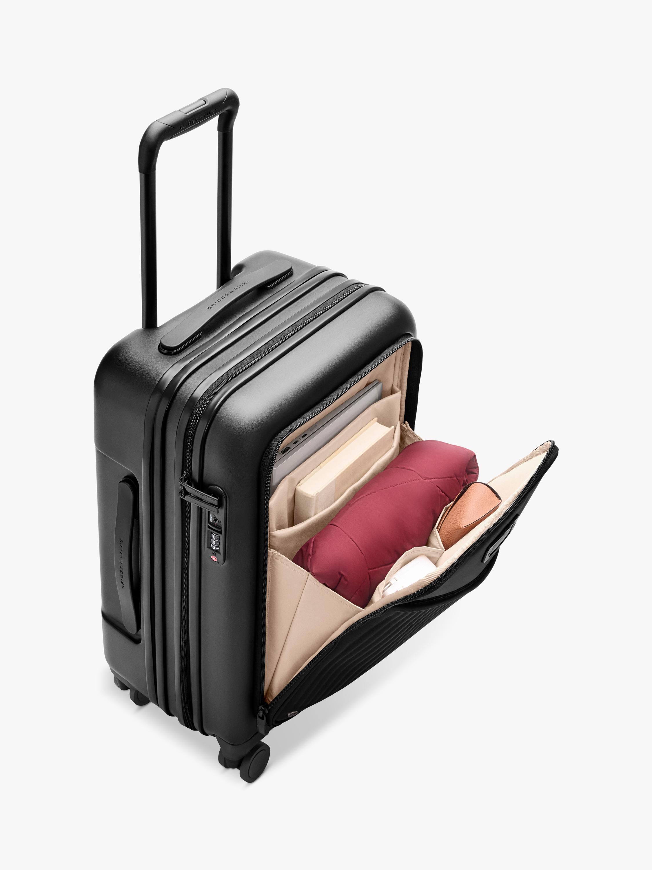 Briggs & Riley Sympatico expandable spinner suitcase 55L black, imported from the UK