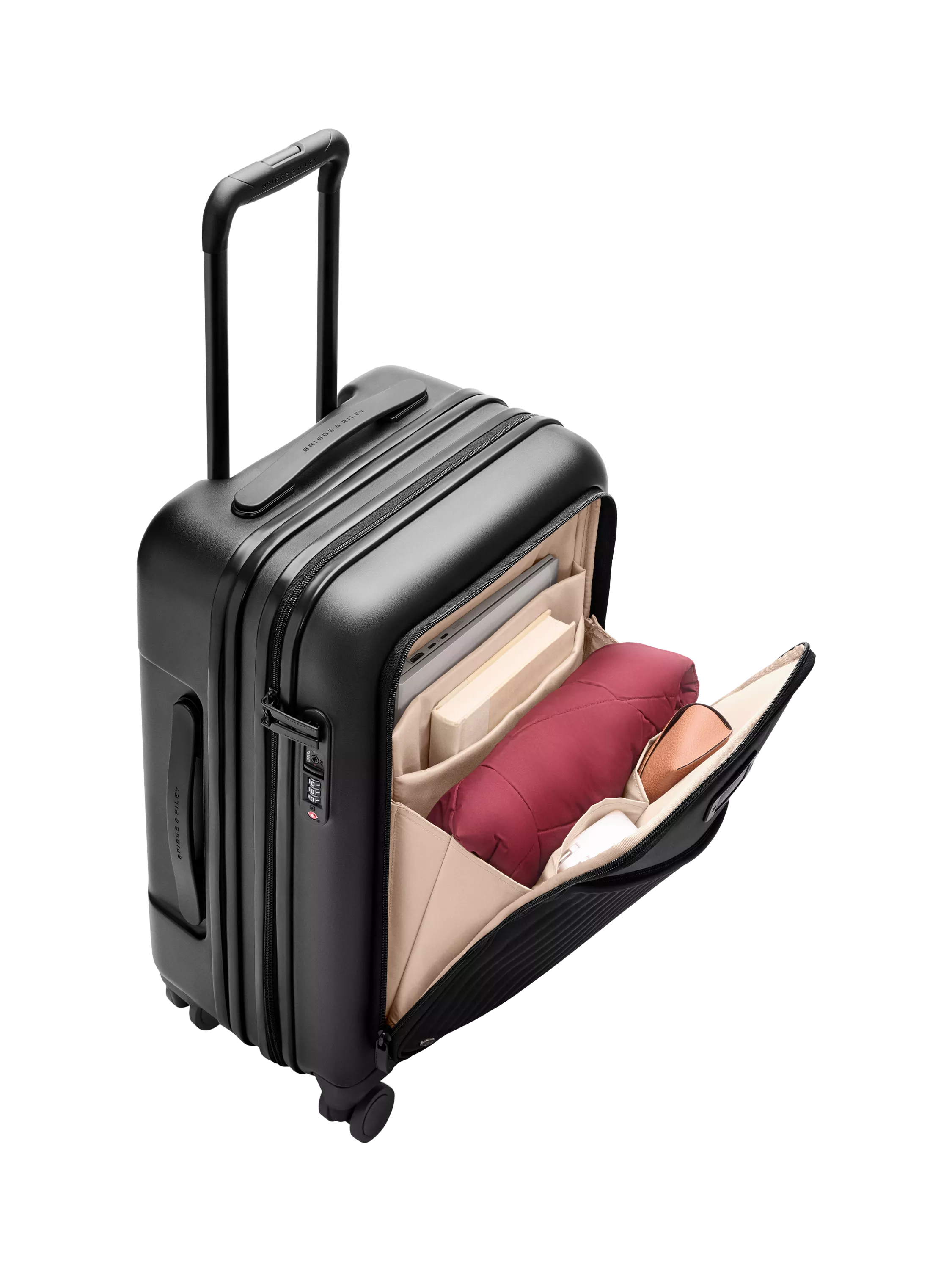 Briggs & Riley Sympatico expandable spinner suitcase 55L black, imported from the UK