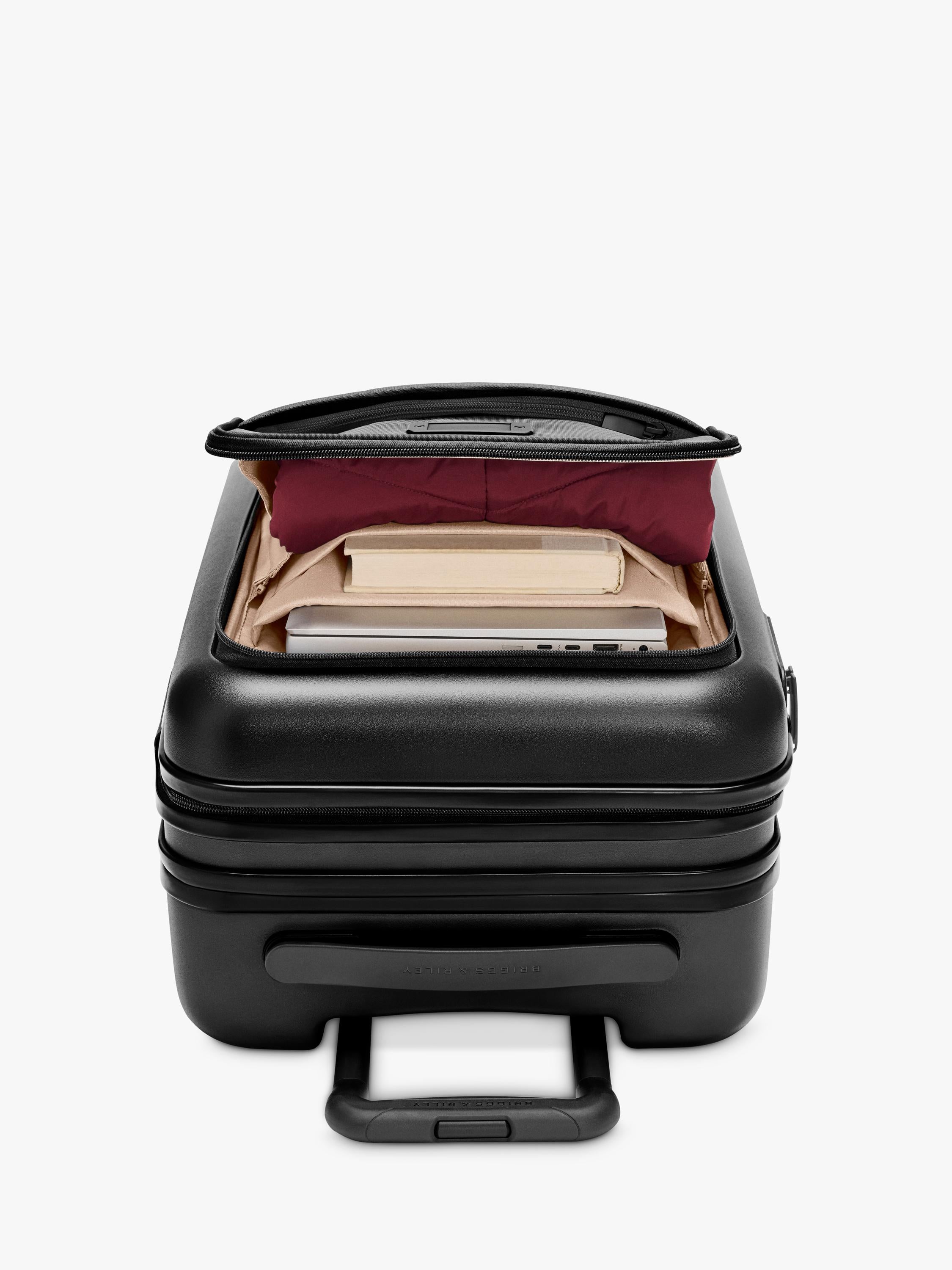 Briggs & Riley Sympatico expandable spinner suitcase 55L black, imported from the UK