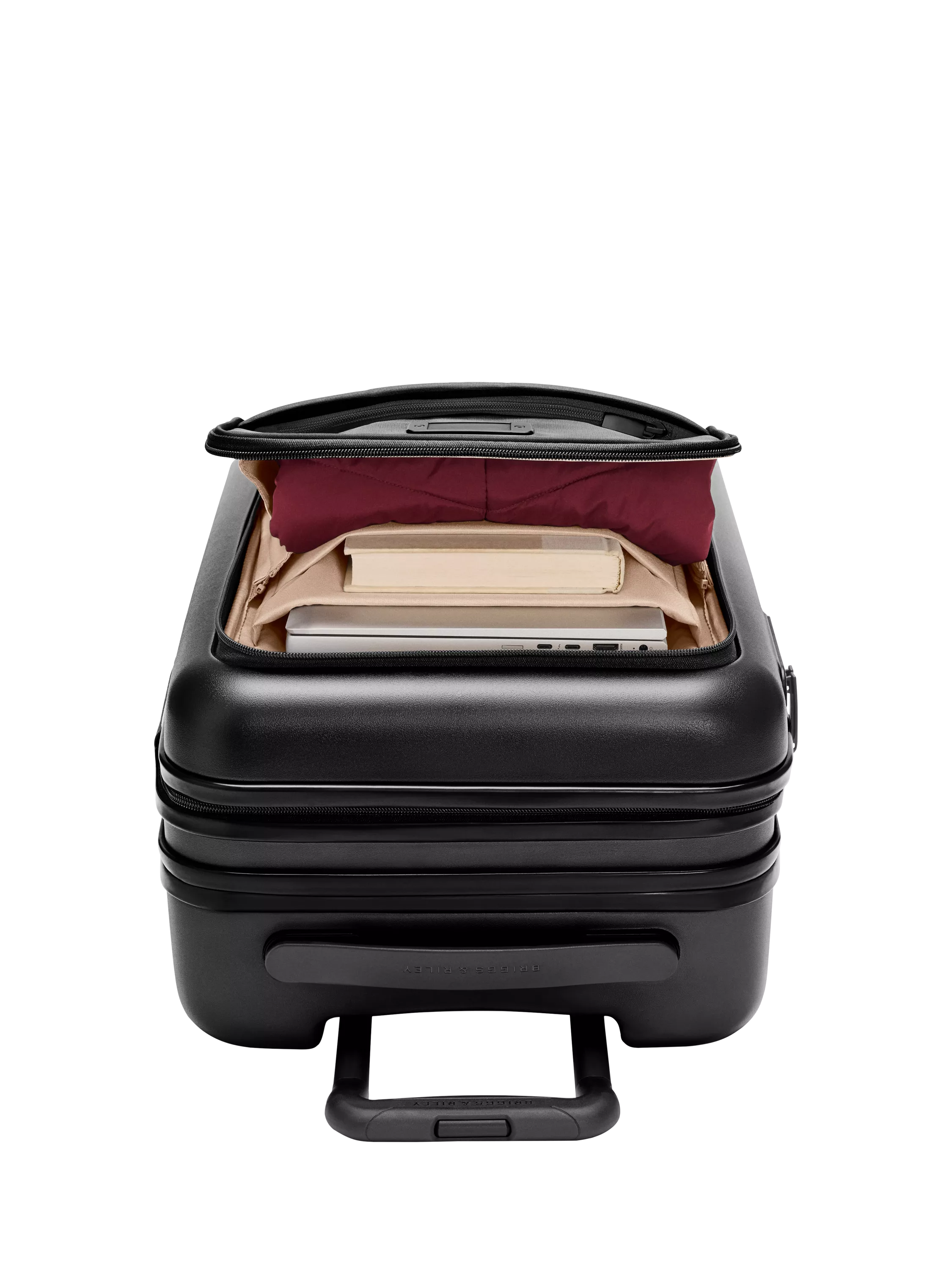 Briggs & Riley Sympatico expandable spinner suitcase 55L black, imported from the UK