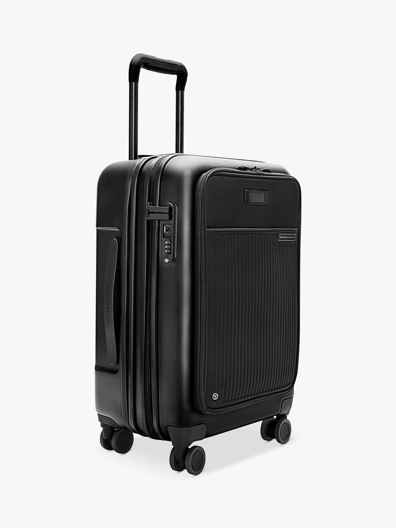Briggs & Riley Sympatico expandable spinner suitcase 55L black, imported from the UK
