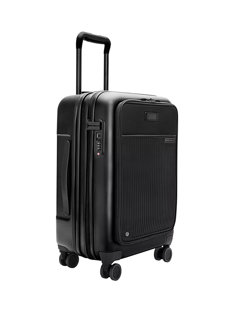 Briggs & Riley Sympatico expandable spinner suitcase 55L black, imported from the UK