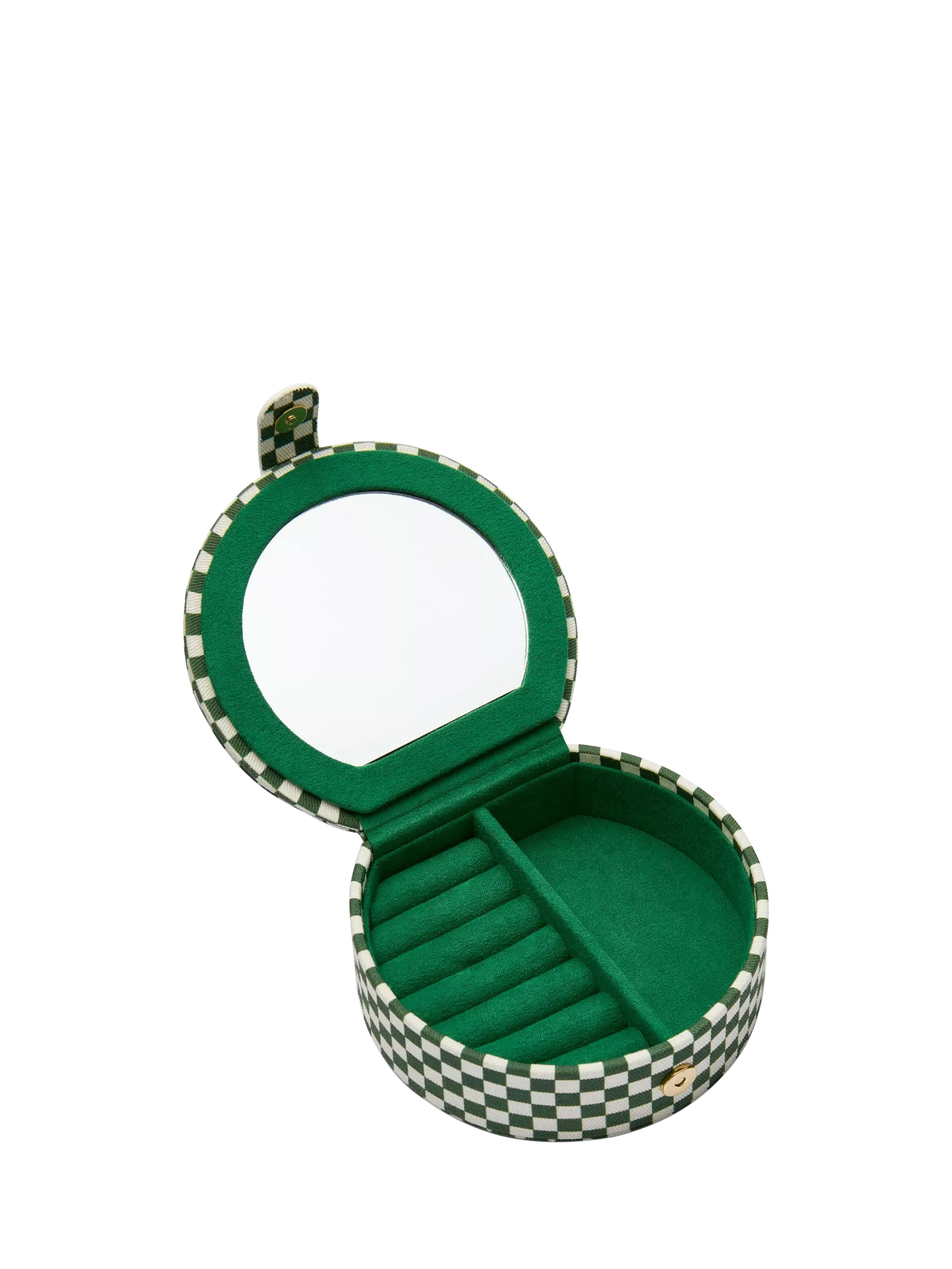 Daisy London compact jewellery case checkerboard green, UK version
