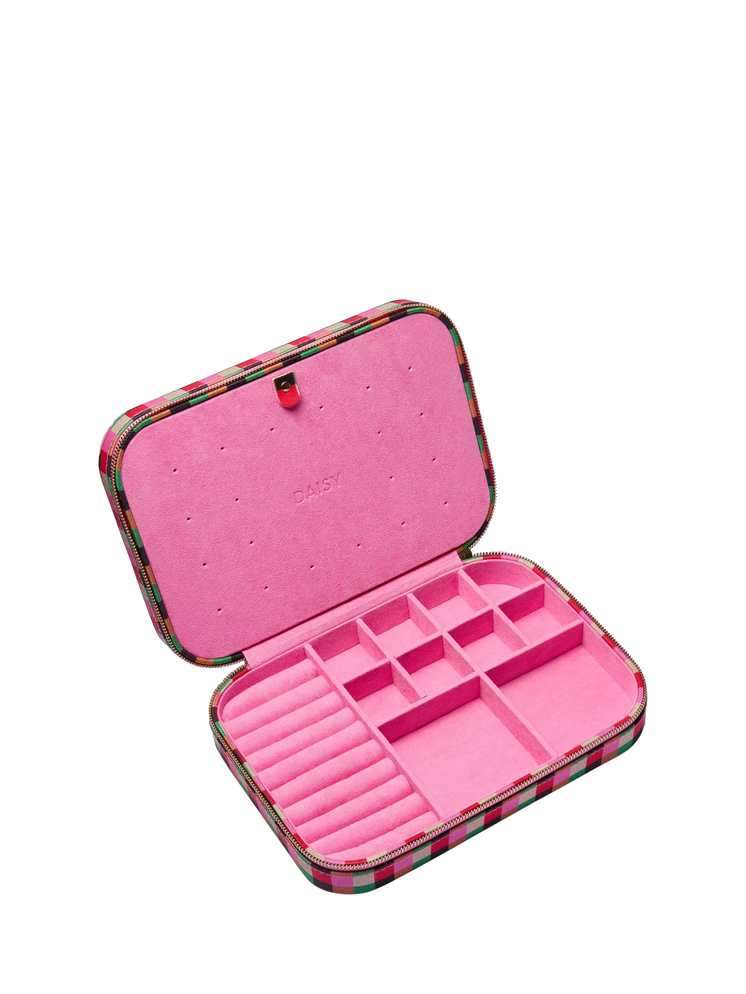 Daisy London jewellery case grid print compact multi - British product