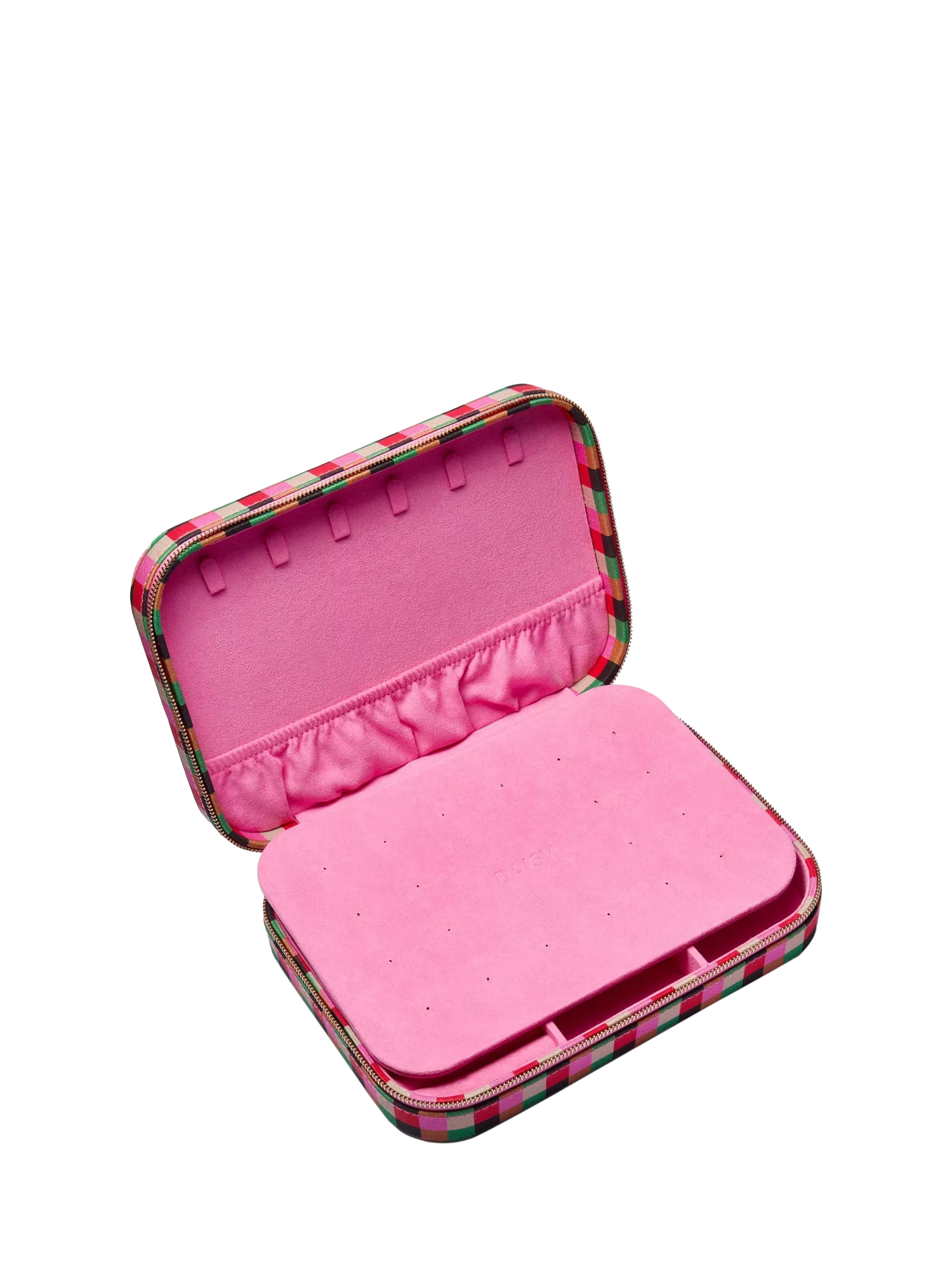 Daisy London jewellery case grid print compact multi - British product