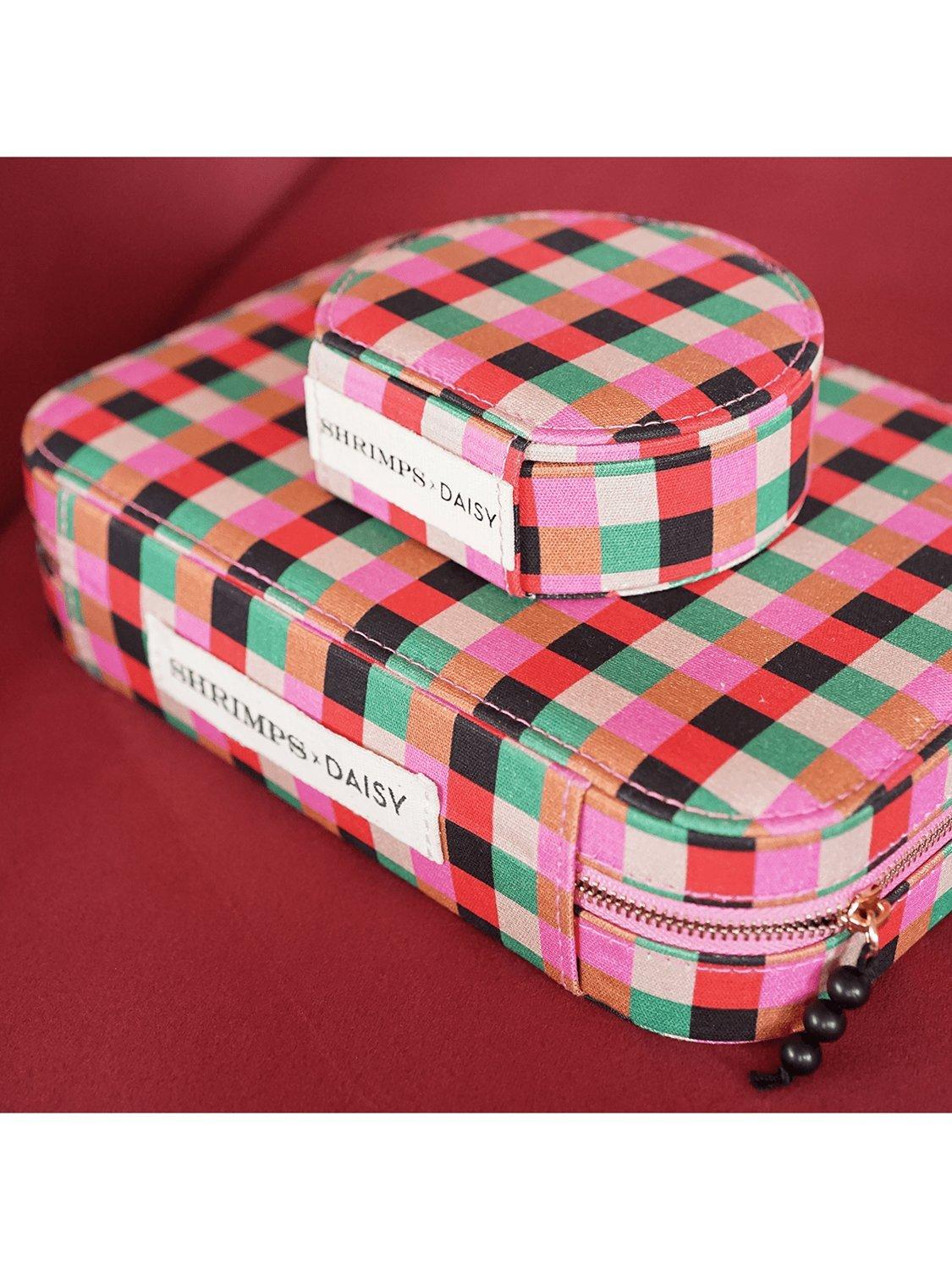 Daisy London jewellery case grid print compact multi - British product