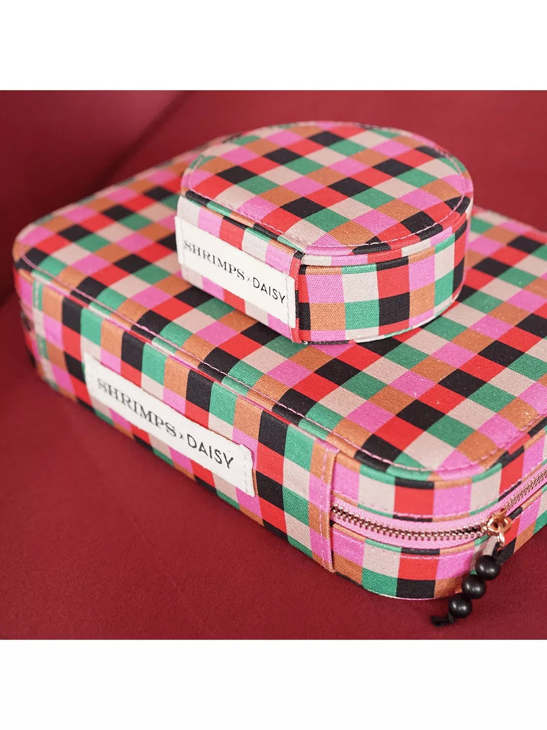 Daisy London jewellery case grid print compact multi - British product