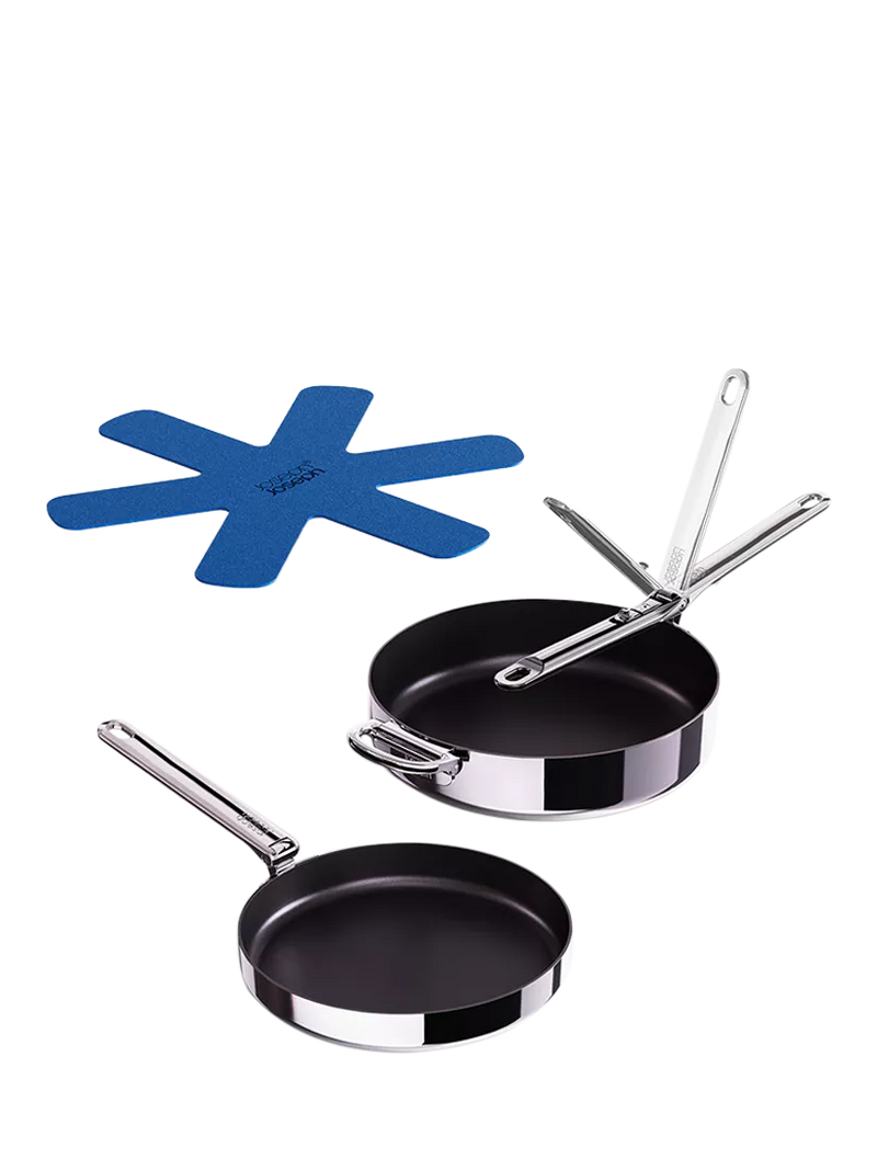 Joseph Joseph Space folding handle frying pan set 2 piece, UK version