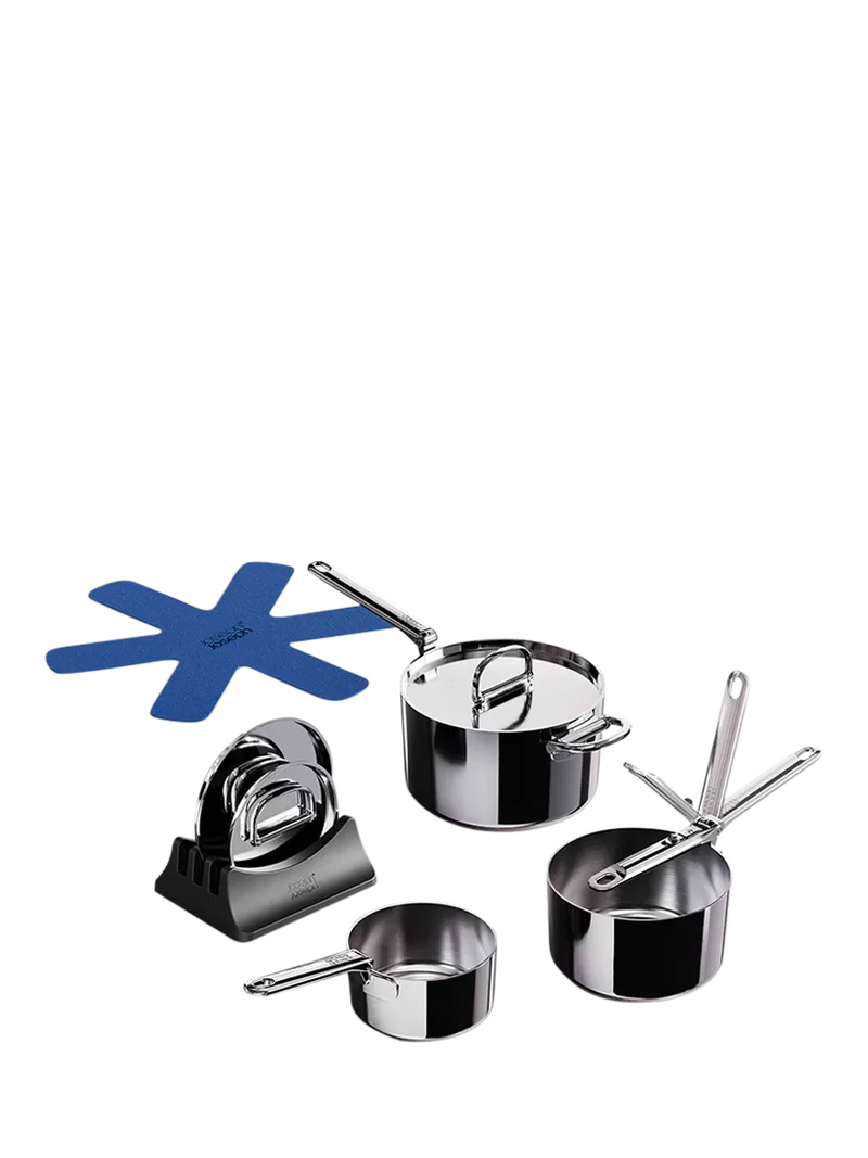 Joseph Joseph Space Folding Handle Stainless Steel Saucepan Set 3-piece, UK version