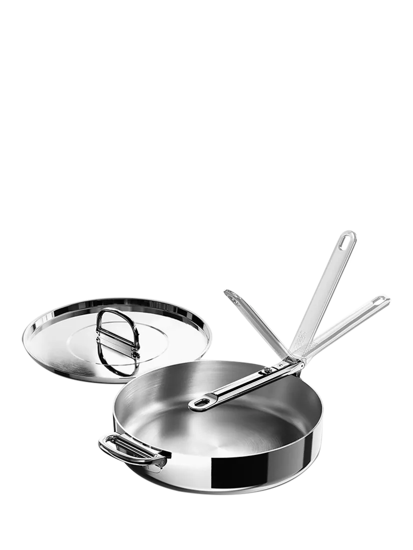 Joseph Joseph folding handle stainless steel saute pan with lid 28cm, UK version