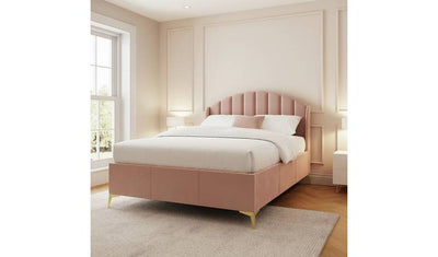 Argos GFW Pettine Kingsize Fabric Ottoman Bed Frame in Pink- Buy online at McGrocer