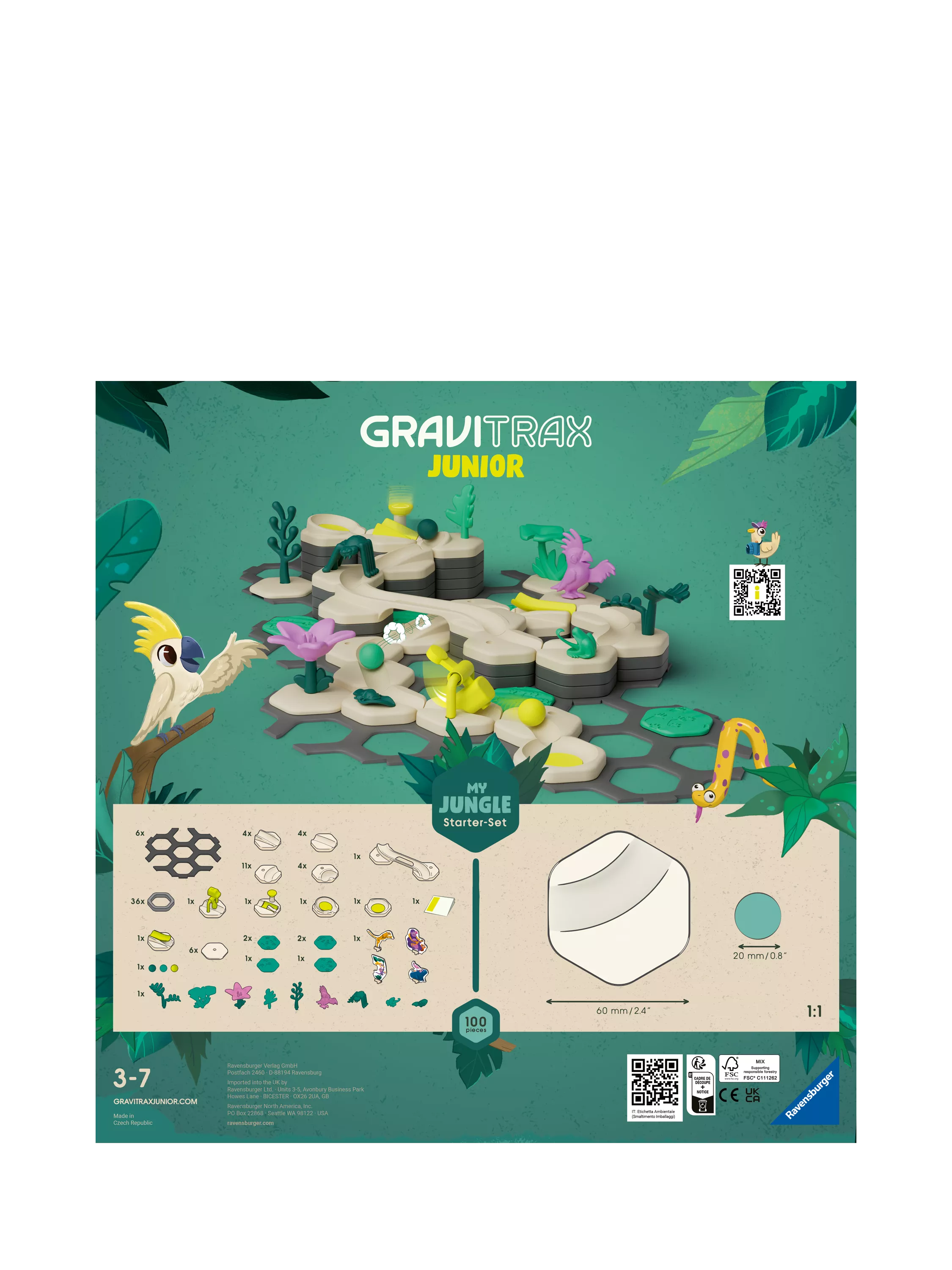 GraviTrax Jungle marble run 100-piece set - British product