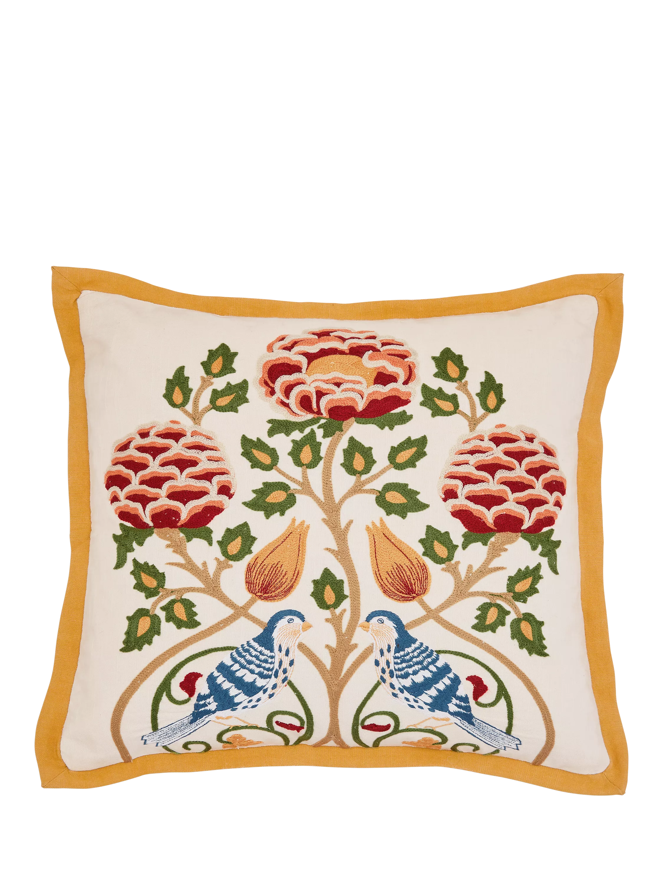 Morris & Co. indigo floral cushion 45cm, imported from the UK