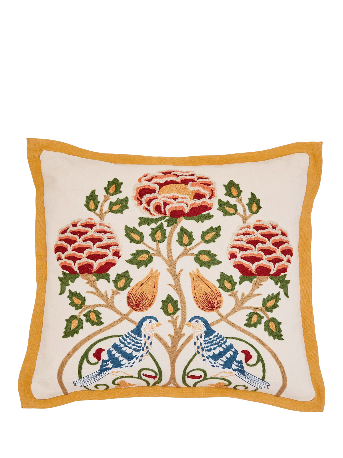 Morris & Co. indigo floral cushion 45cm, imported from the UK