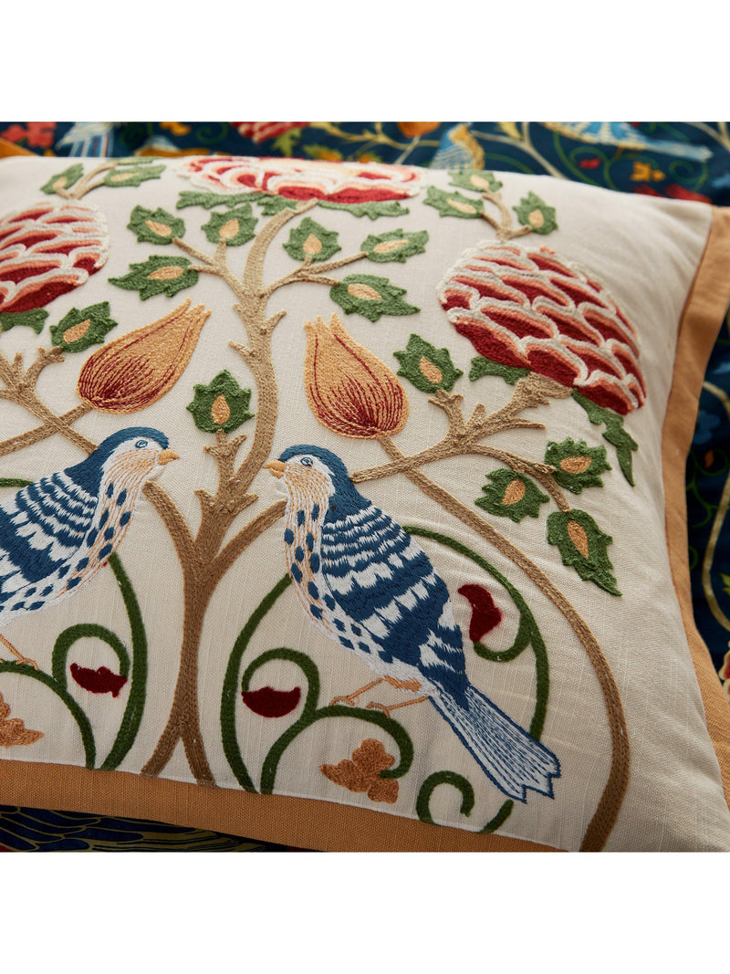 Morris & Co. indigo floral cushion 45cm, imported from the UK