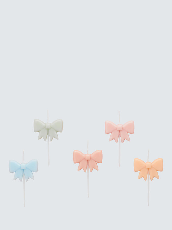 Hootyballoo Pastel Bow Cake Candles Pack Of 5