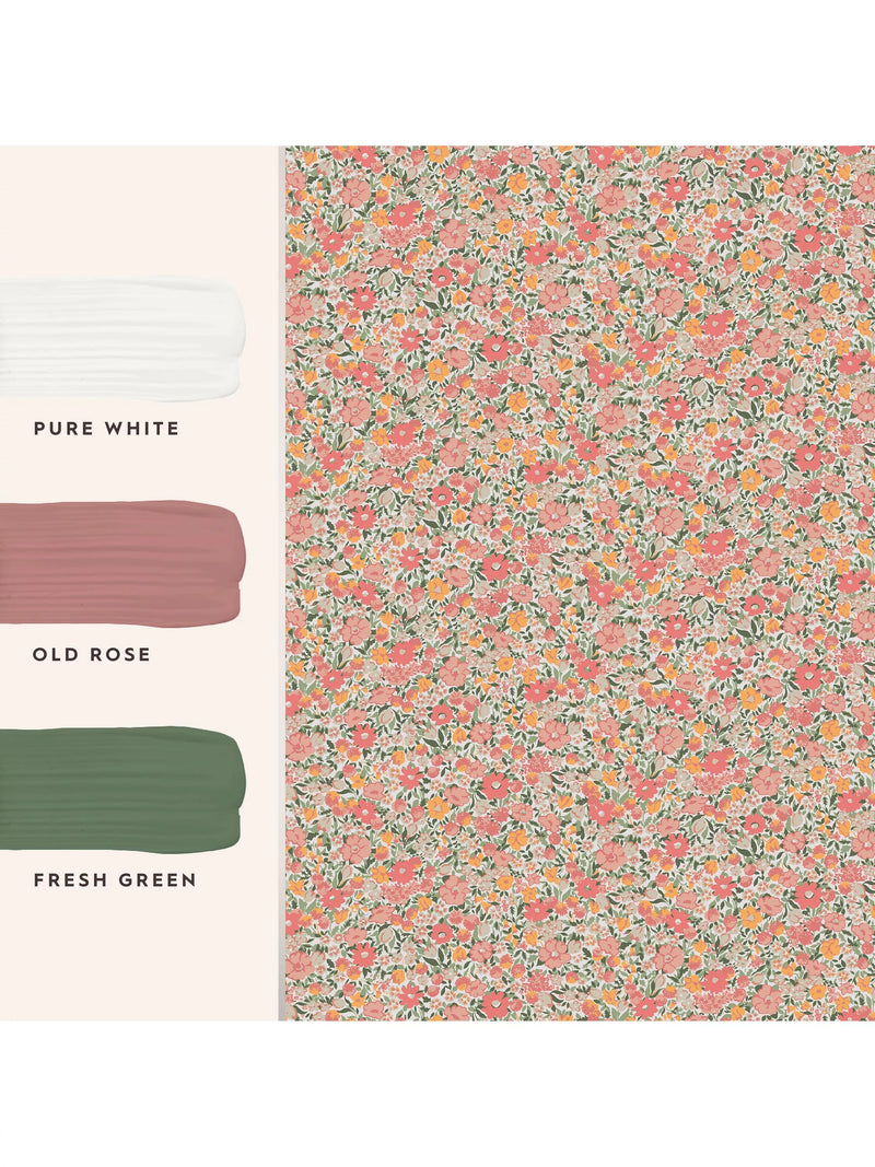 Laura Ashley Loveston wallpaper coral pink L10m x W52cm - British product