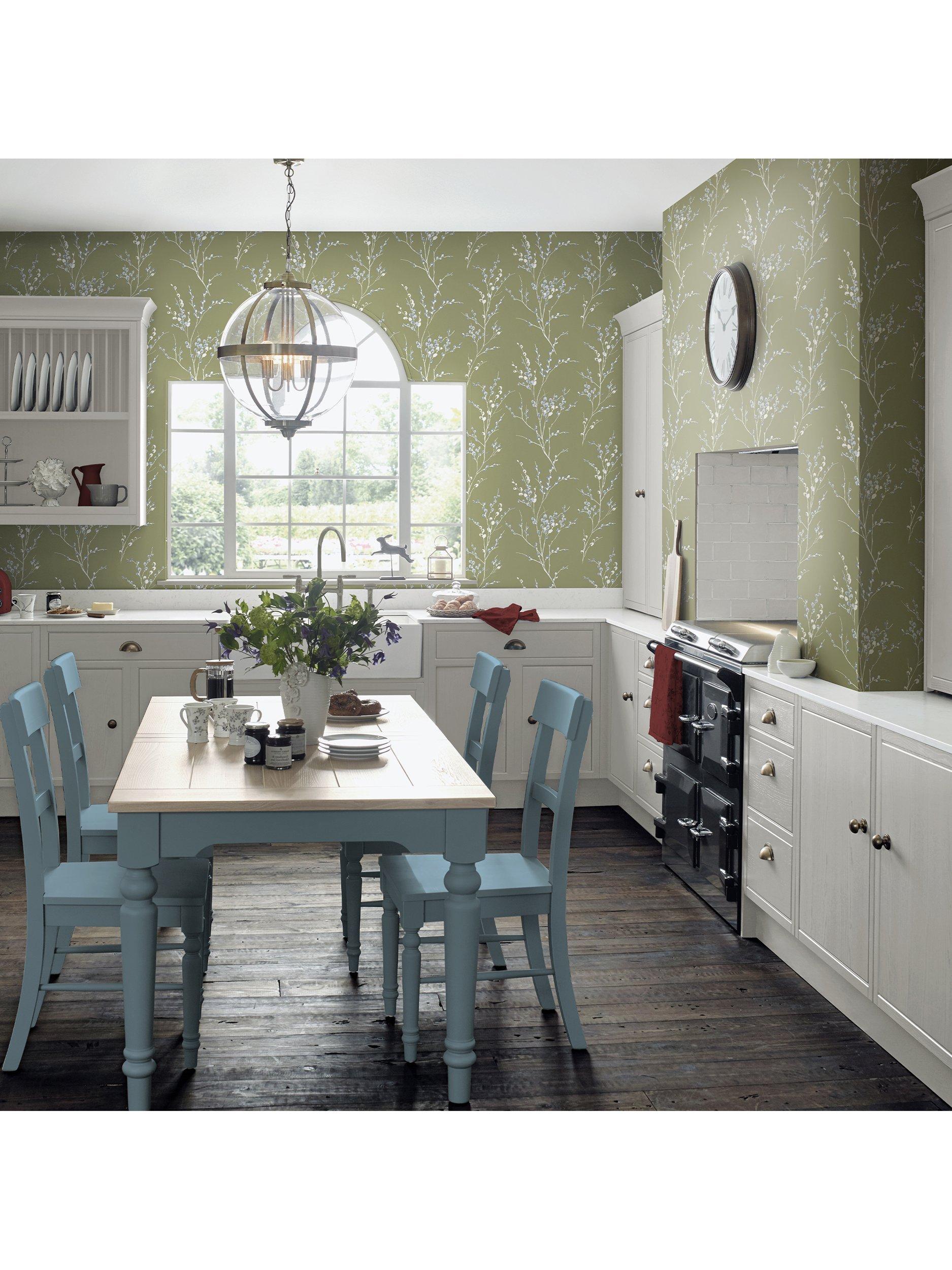 Laura Ashley floral wallpaper with pussy willow design, UK version