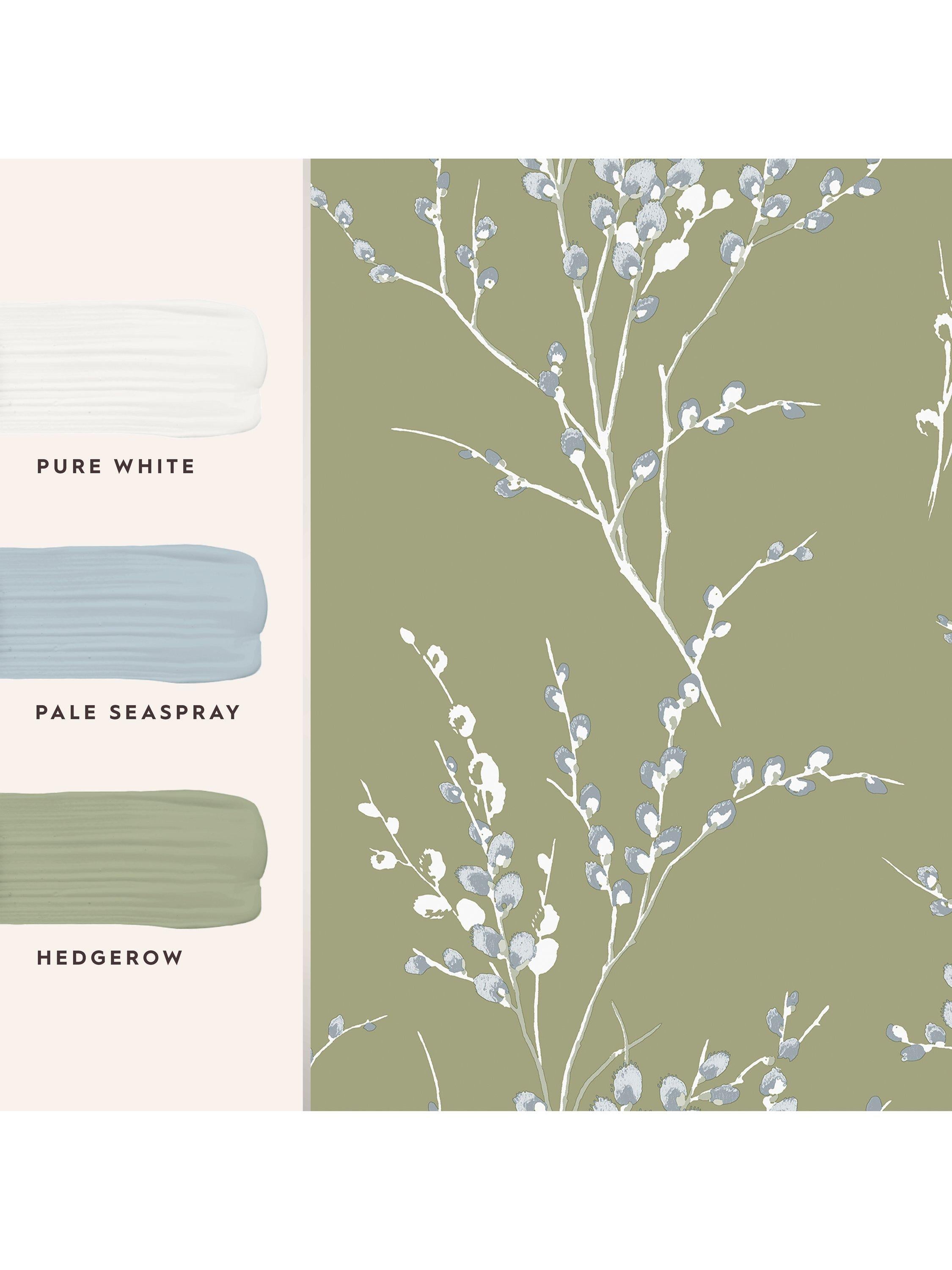Laura Ashley floral wallpaper with pussy willow design, UK version
