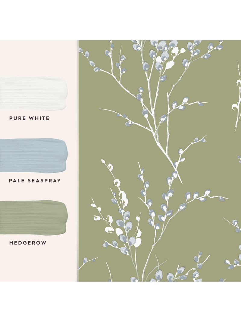 Laura Ashley floral wallpaper with pussy willow design, UK version