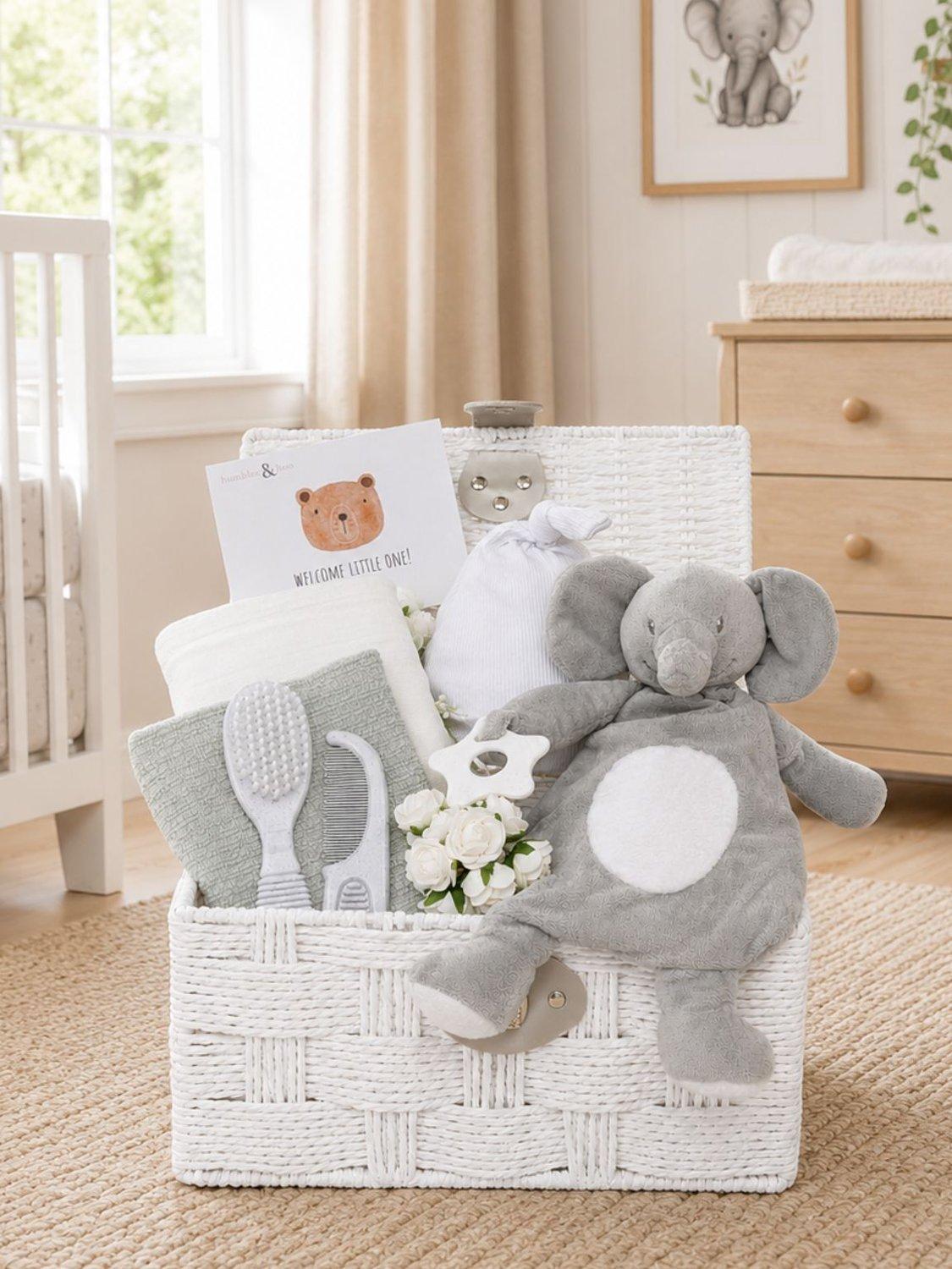 Bumbles & Boo Little Elephant Adventures baby hamper - British product