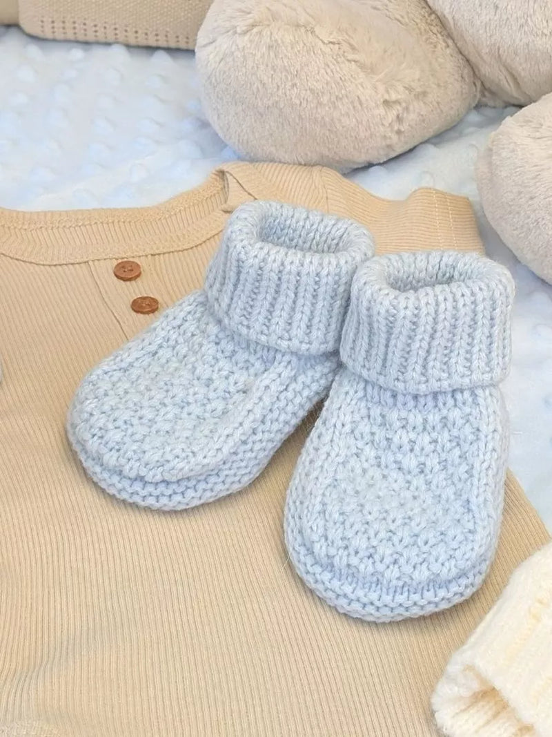 Bumbles & Boo baby boy gift hamper in water hyacinth basket (British brand)