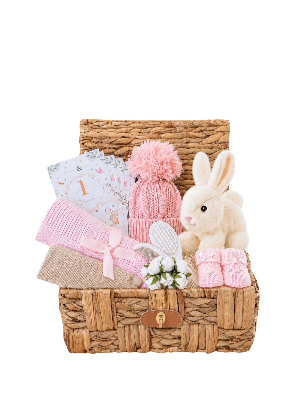 Bumbles & Boo Marshmallow Dreams baby hamper with personalised card (British brand)