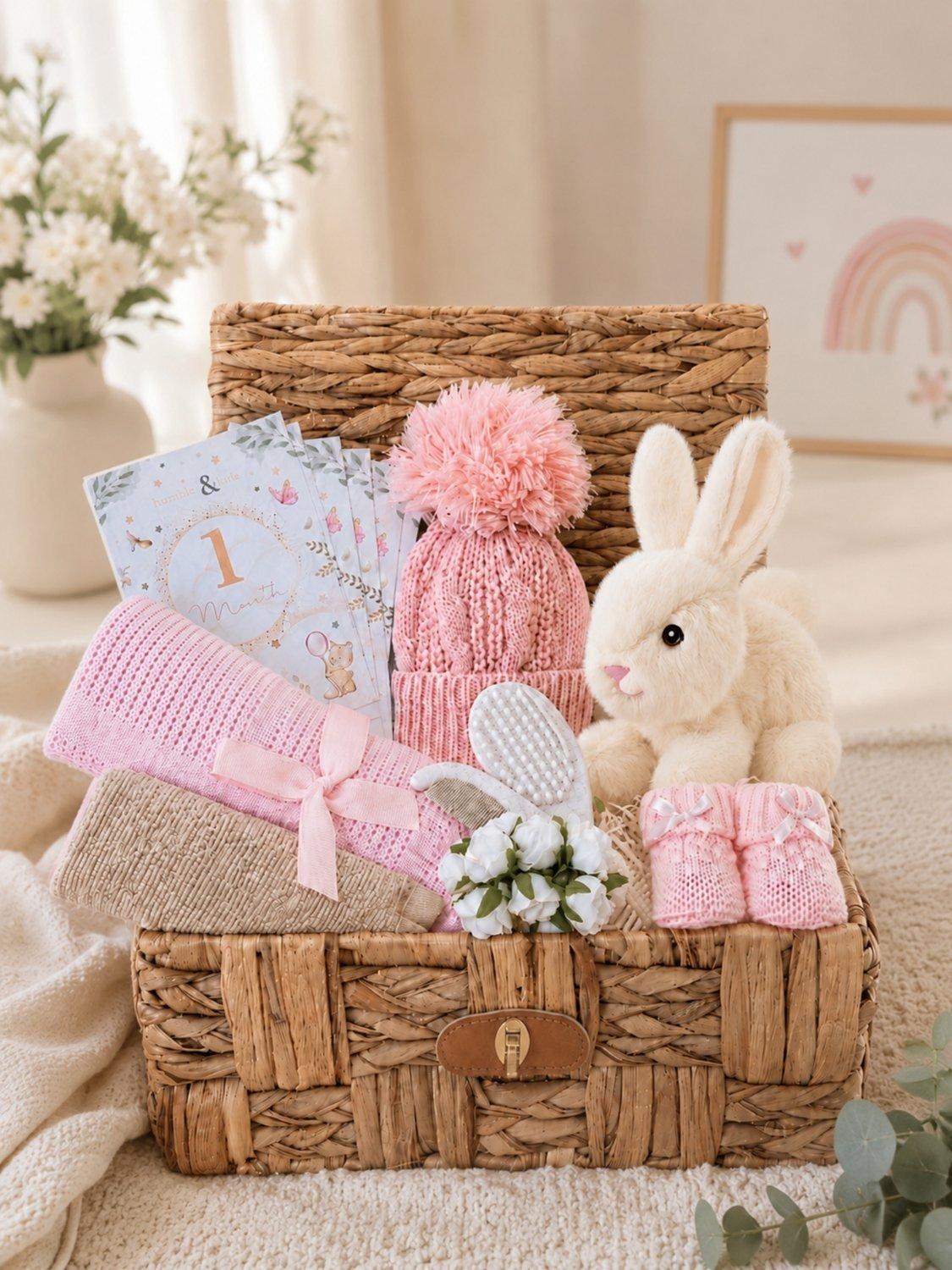 Bumbles & Boo Marshmallow Dreams baby hamper with personalised card (British brand)