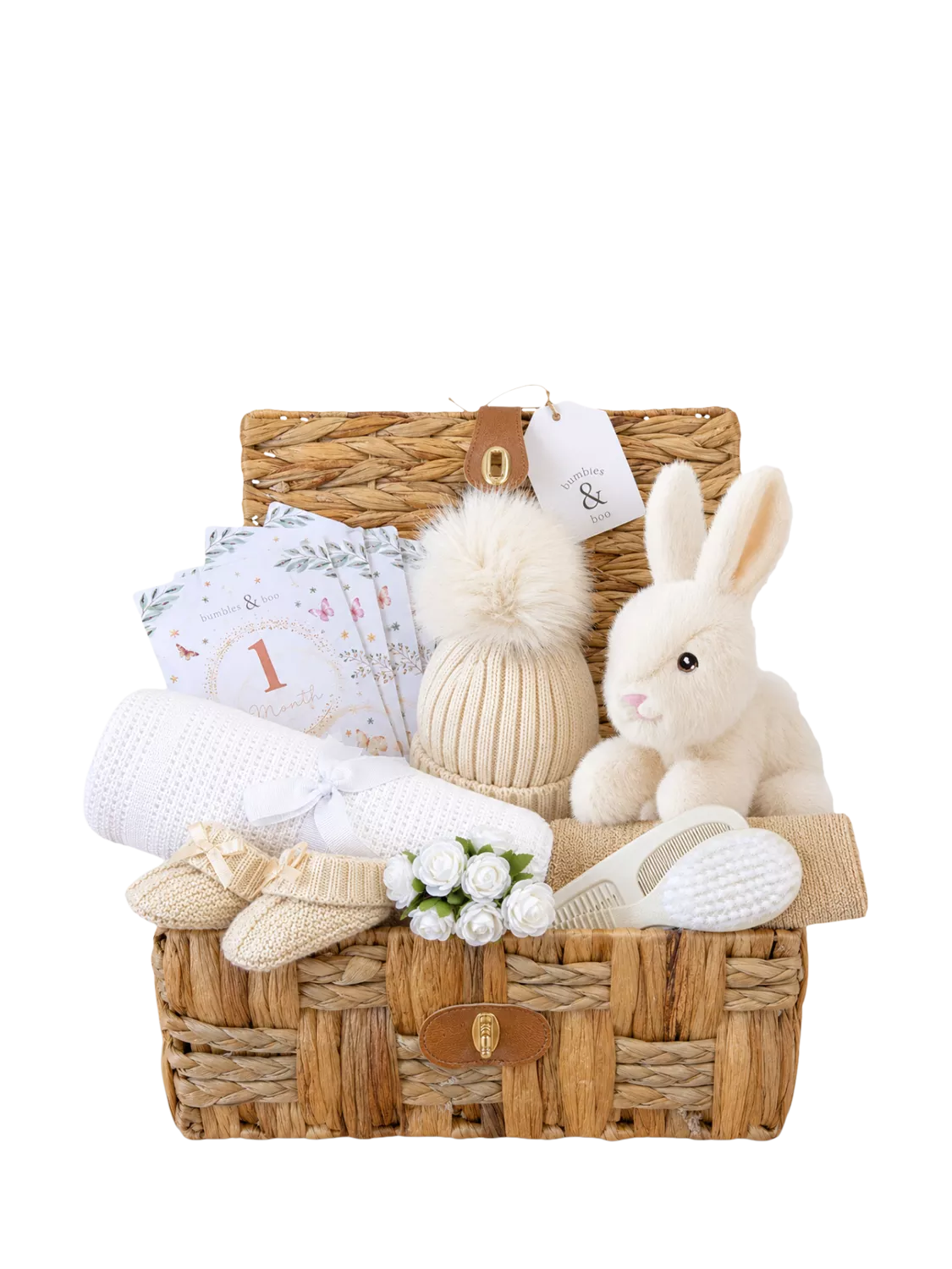 Bumbles & Boo baby hamper with personalised card (British brand)