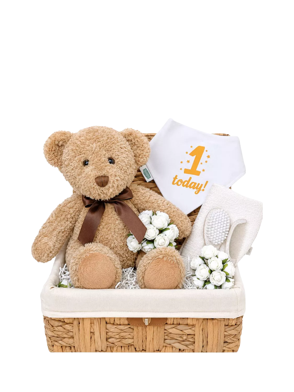 Bumbles & Boo 1st Birthday gift hamper with teddy bear, imported from the UK
