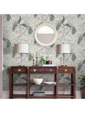 Laura Ashley ornate floral and peacock wallpaper in Iris, UK version