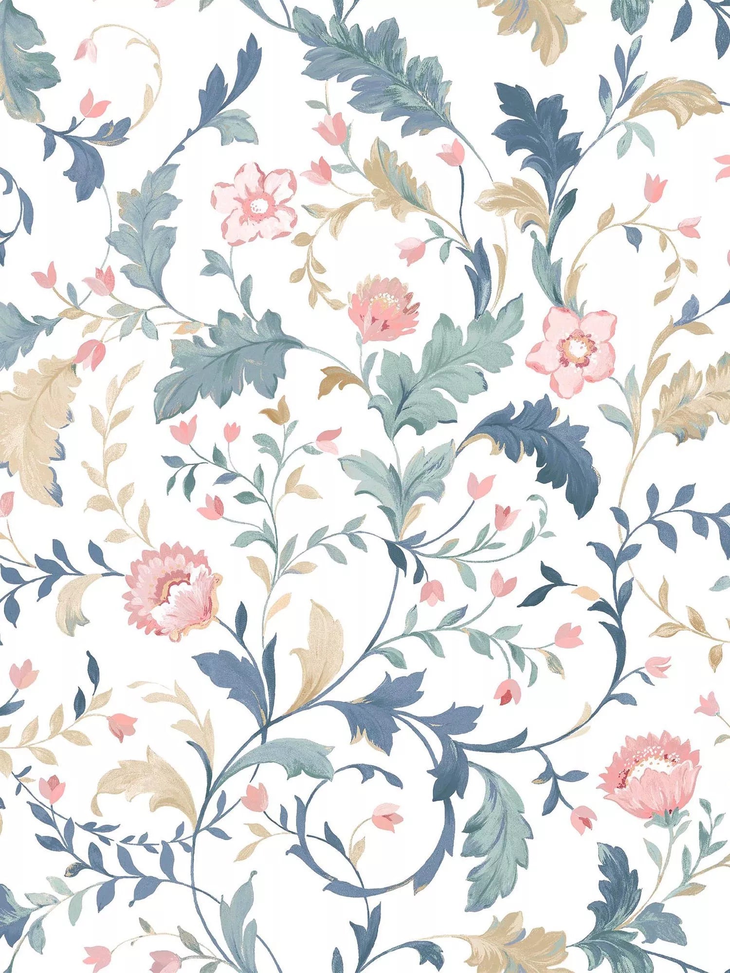 Laura Ashley Litton wallpaper in dusky seaspray, UK version