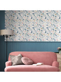 Laura Ashley Litton wallpaper in dusky seaspray, UK version