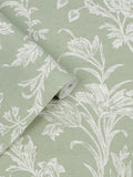 Laura Ashley Lloyd sage green wallpaper, imported from the UK